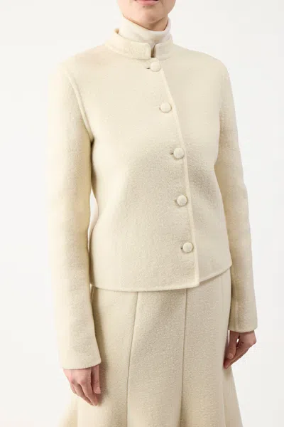 Shop Gabriela Hearst Larrington Jacket In Recycled Cashmere Felt In Ivory