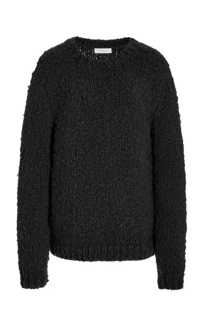 Shop Gabriela Hearst Lawrence Knit Sweater In Black Welfat Cashmere