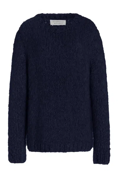 Gabriela Hearst Lawrence Knit Sweater In Dark Navy Welfat Cashmere In Dark Navy