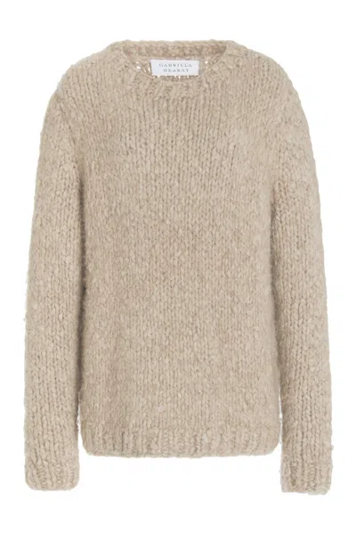 Shop Gabriela Hearst Lawrence Knit Sweater In Oatmeal Welfat Cashmere