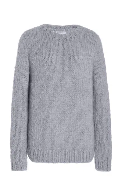 Shop Gabriela Hearst Lawrence Knit Sweater In Heather Grey Welfat Cashmere