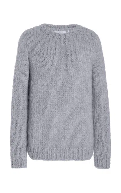 Gabriela Hearst Lawrence Knit Sweater In Heather Grey Welfat Cashmere In Heather Grey