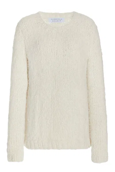 Gabriela Hearst Lawrence Knit Sweater In Ivory Welfat Cashmere In Ivory