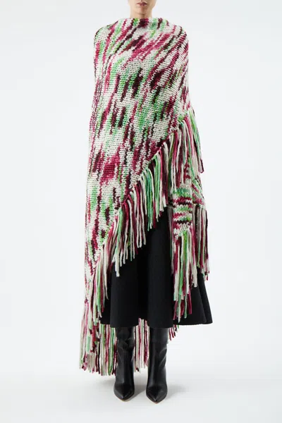 Shop Gabriela Hearst Lauren Space Dye Knit Wrap In Jewel Multi Welfat Cashmere