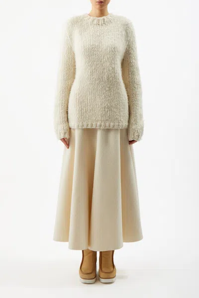 Gabriela Hearst Lawrence Knit Sweater In Ivory Welfat Cashmere In Ivory