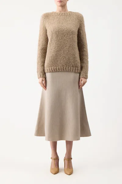 Shop Gabriela Hearst Lawrence Knit Sweater In Oatmeal Welfat Cashmere