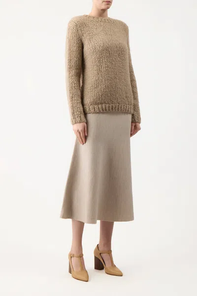 Shop Gabriela Hearst Lawrence Knit Sweater In Oatmeal Welfat Cashmere