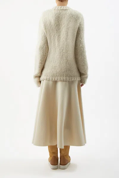 Gabriela Hearst Lawrence Knit Sweater In Ivory Welfat Cashmere In Ivory