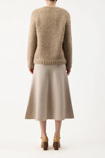 Shop Gabriela Hearst Lawrence Knit Sweater In Oatmeal Welfat Cashmere