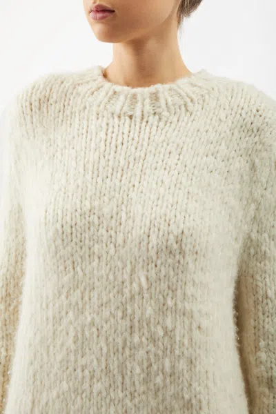 Gabriela Hearst Lawrence Knit Sweater In Ivory Welfat Cashmere In Ivory