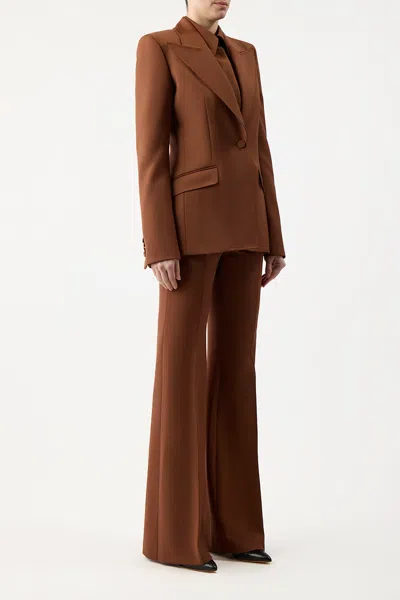 Shop Gabriela Hearst Leiva Blazer In Cognac Sportswear Wool