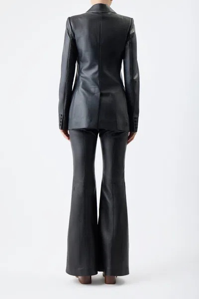 Gabriela Hearst Leiva Leather Single-breasted Blazer Jacket In Black