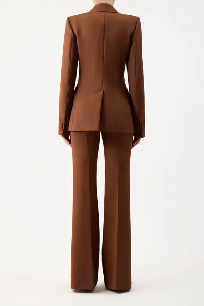 Shop Gabriela Hearst Leiva Blazer In Cognac Sportswear Wool