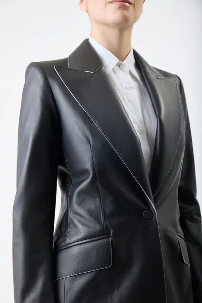 Shop Gabriela Hearst Leiva Blazer In Black Leather