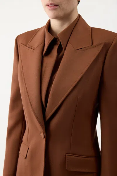 Shop Gabriela Hearst Leiva Blazer In Cognac Sportswear Wool