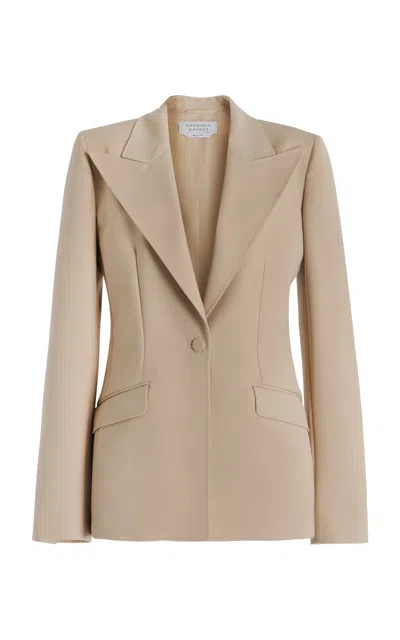 Gabriela Hearst Single-breasted Peaked-lapels Blazer In Khaki