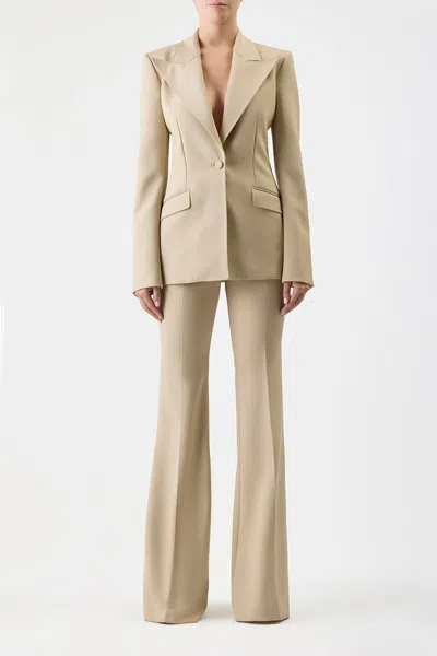 Shop Gabriela Hearst Leiva Blazer In Khaki Sportswear Wool