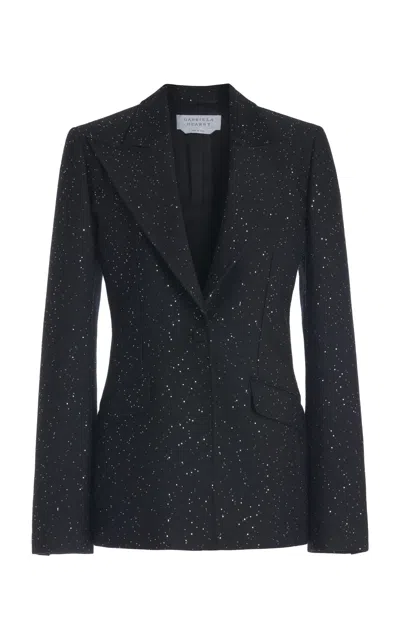 Shop Gabriela Hearst Leiva Sequin Blazer In Black Wool