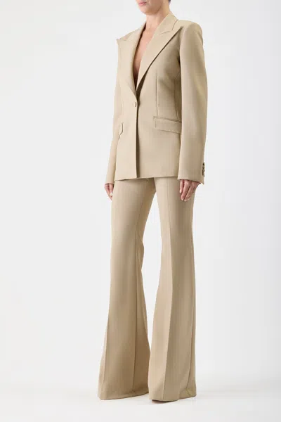 Shop Gabriela Hearst Leiva Blazer In Khaki Sportswear Wool