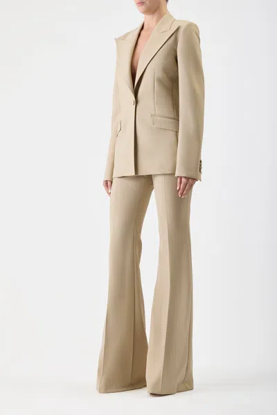 Gabriela Hearst Single-breasted Peaked-lapels Blazer In Khaki