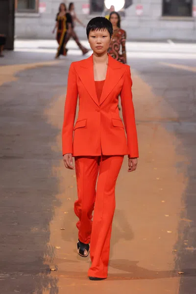 Shop Gabriela Hearst Leiva Blazer In Tonic Orange Sportswear Wool