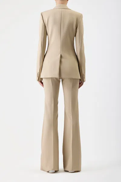 Shop Gabriela Hearst Leiva Blazer In Khaki Sportswear Wool