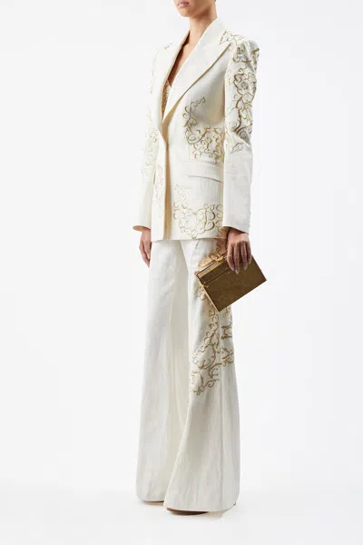 Gabriela Hearst Leiva Blazer In Linen In Ivory