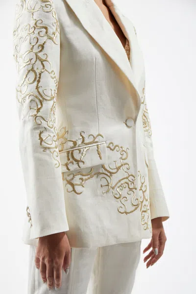Gabriela Hearst Leiva Blazer In Linen In Ivory