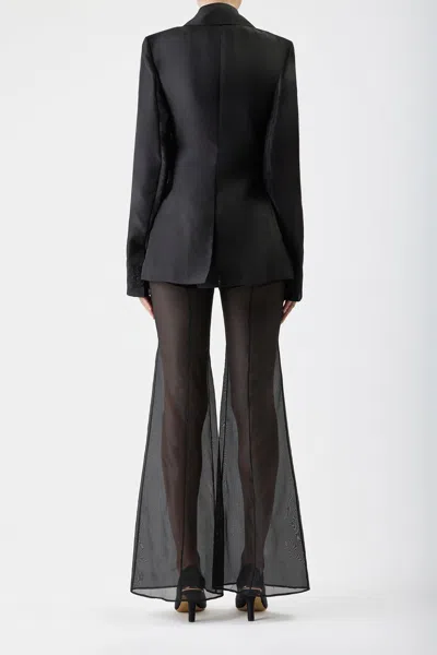 Shop Gabriela Hearst Leiva Sheer Blazer In Black Silk Organza