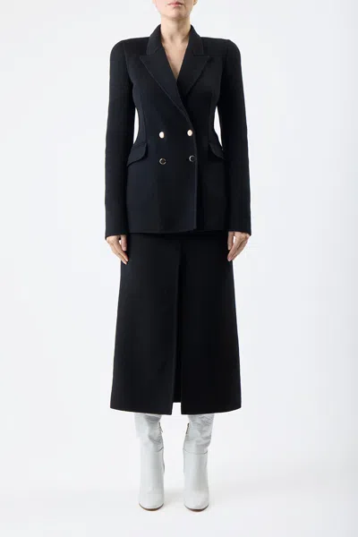 Shop Gabriela Hearst Lloyd Blazer In Black Double-face Recycled Cashmere