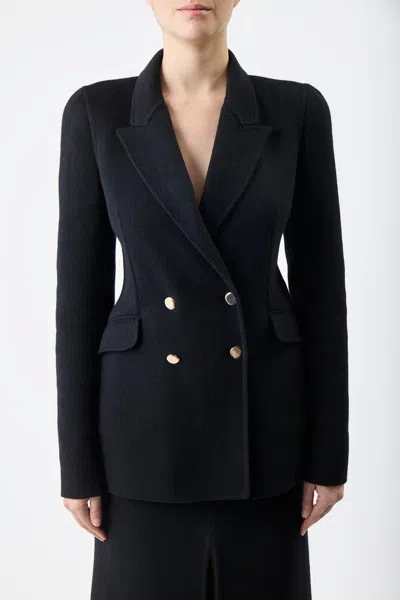 Shop Gabriela Hearst Lloyd Blazer In Black Double-face Recycled Cashmere