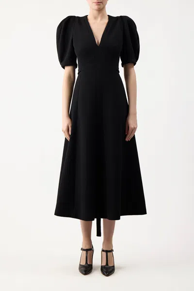 Shop Gabriela Hearst Luz Dress In Black Virgin Wool