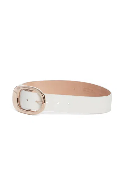 Gabriela Hearst Lozewce Belt In White Leather In White