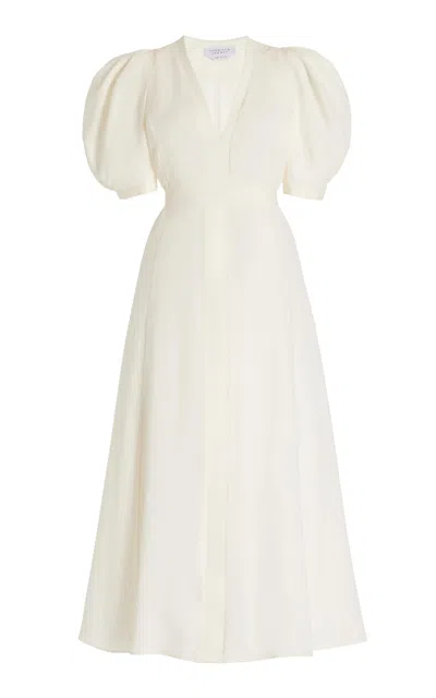 Shop Gabriela Hearst Luz Dress In Ivory Virgin Wool