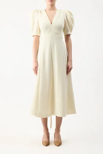 Shop Gabriela Hearst Luz Dress In Ivory Virgin Wool