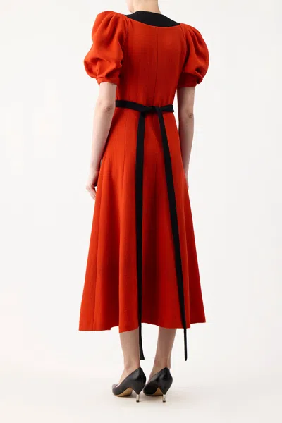 Shop Gabriela Hearst Luz Dress In Tonic Orange Wool