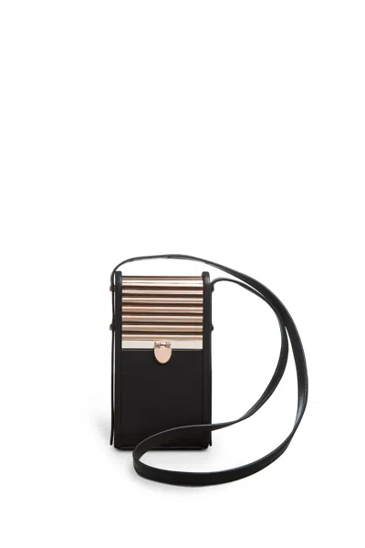 Gabriela Hearst Mabel Phone Case In Black Nappa Leather In Black