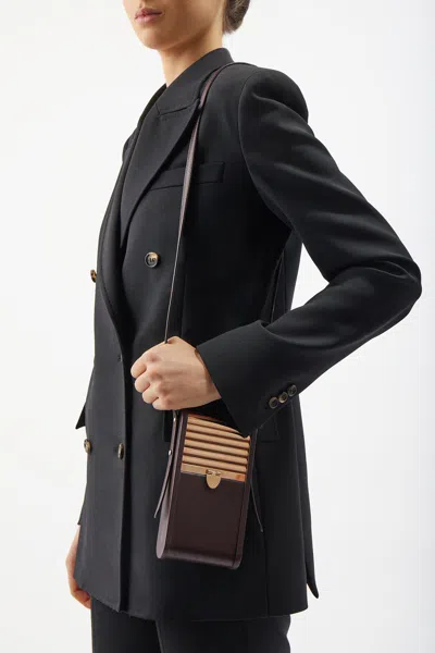 Gabriela Hearst Mabel Phone Case In Bordeaux Nappa Leather In Bordeaux