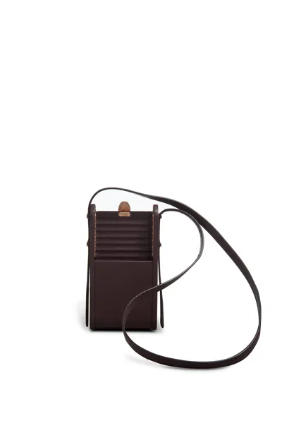 Shop Gabriela Hearst Mabel Crossbody Phone Case In Bordeaux Nappa Leather