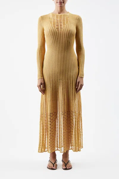 Gabriela Hearst Maia Dress In Shappe Silk In Gold