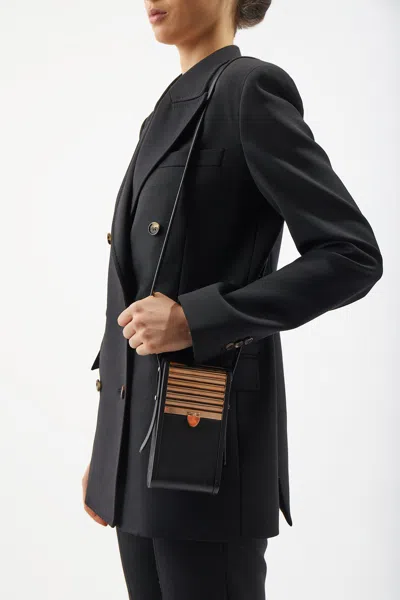 Gabriela Hearst Mabel Phone Case In Black Nappa Leather In Black