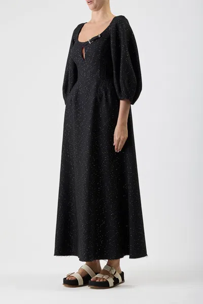 Shop Gabriela Hearst Madyn Sequin Dress In Black Virgin Wool
