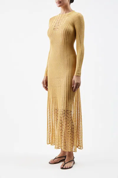 Gabriela Hearst Maia Dress In Shappe Silk In Gold
