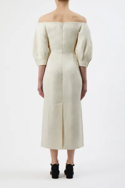 Shop Gabriela Hearst Majano Dress In Ivory Hemp Cotton