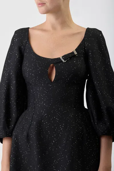 Gabriela Hearst Madyn Buckled Cutout Sequin-embellished Wool-blend Maxi Dress In Black