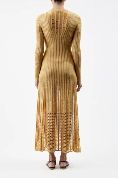 Gabriela Hearst Maia Dress In Shappe Silk In Gold
