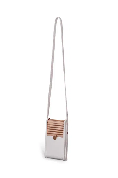 Shop Gabriela Hearst Mabel Crossbody Phone Case In Ivory Nappa Leather