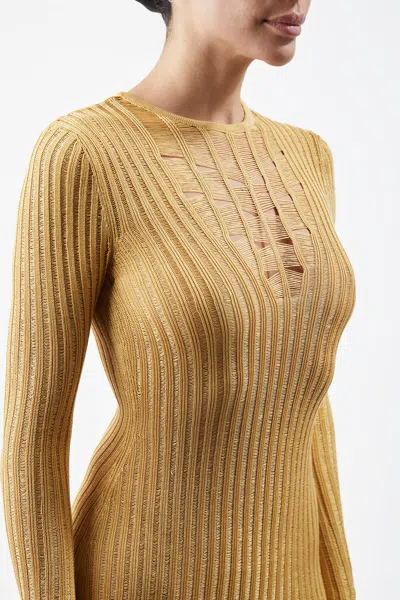 Gabriela Hearst Maia Dress In Shappe Silk In Gold