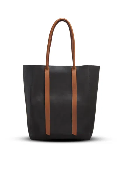 Shop Gabriela Hearst Marianne Tote Bag In Black & Cognac Leather In Black/cognac