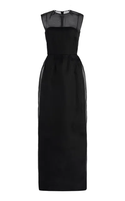 Shop Gabriela Hearst Maslow Dress In Black Silk Organza
